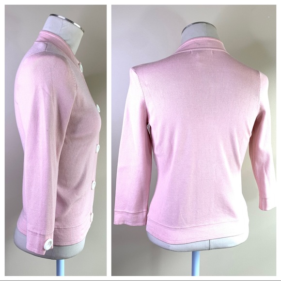 silk Design History pink cardigan w buttons NWT barbiecore - Picture 3 of 7
